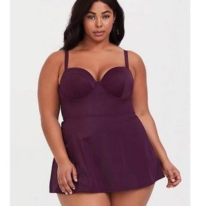 Torrid Swimsuit / Plum Skater Swim Dress